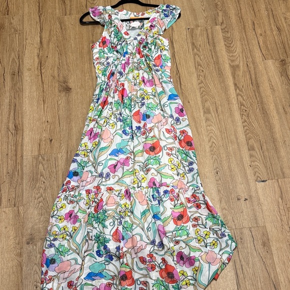 Oliphant Dresses & Skirts - Oliphant Zinnia Ruffle v neck Maxi Dress Floral Multi Size XS NWT
